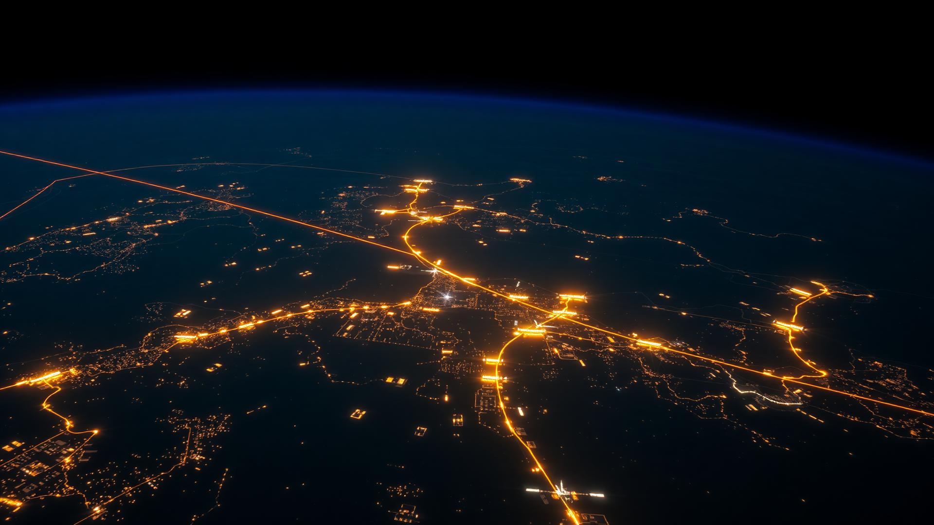 A glowing rotating globe in the dark