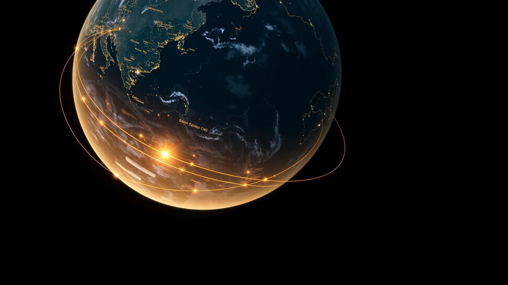 A flight returning home over a glowing world map